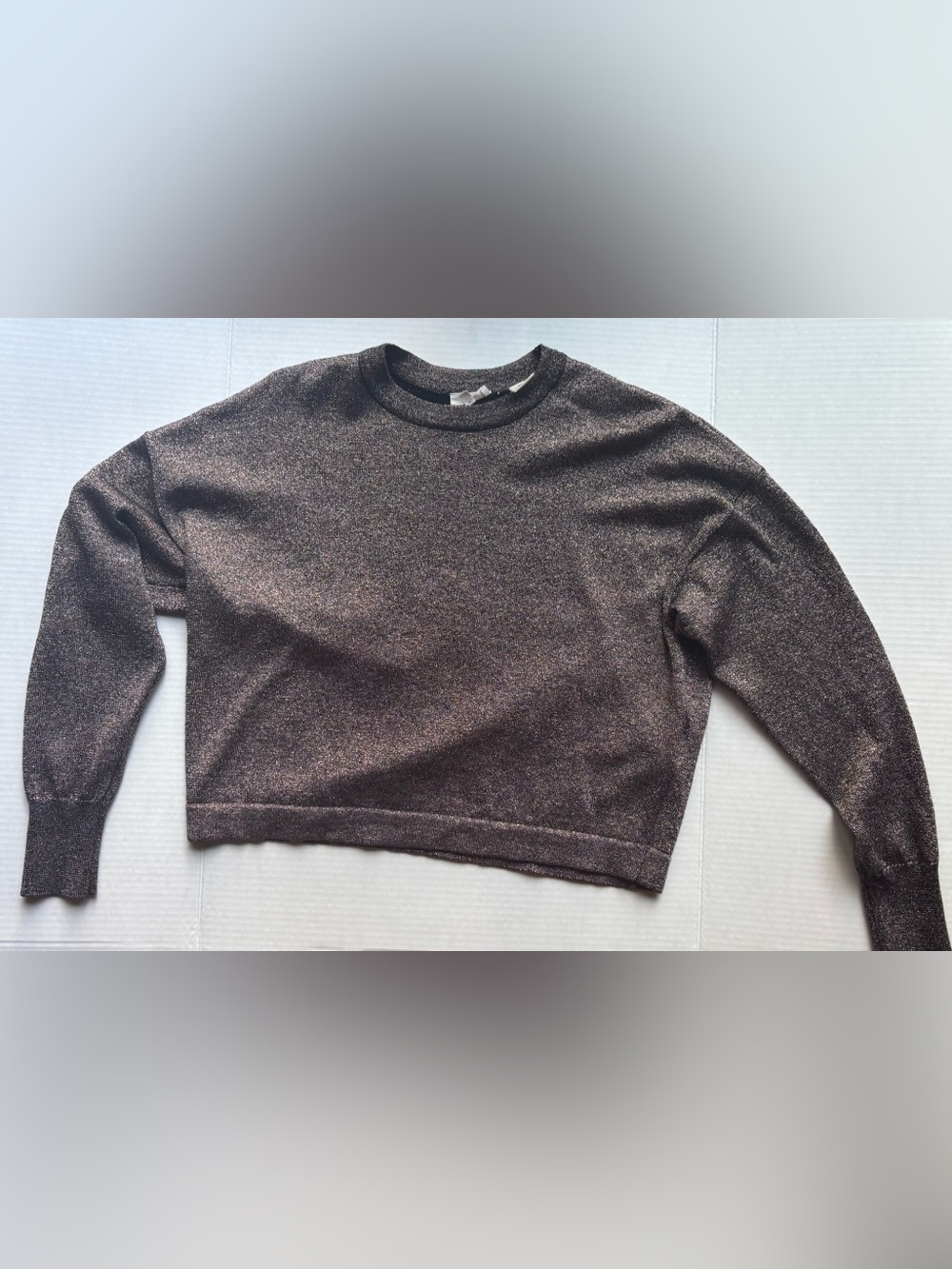 Levi’s metallic gold thread wool blend black knit sweater cropped holiday